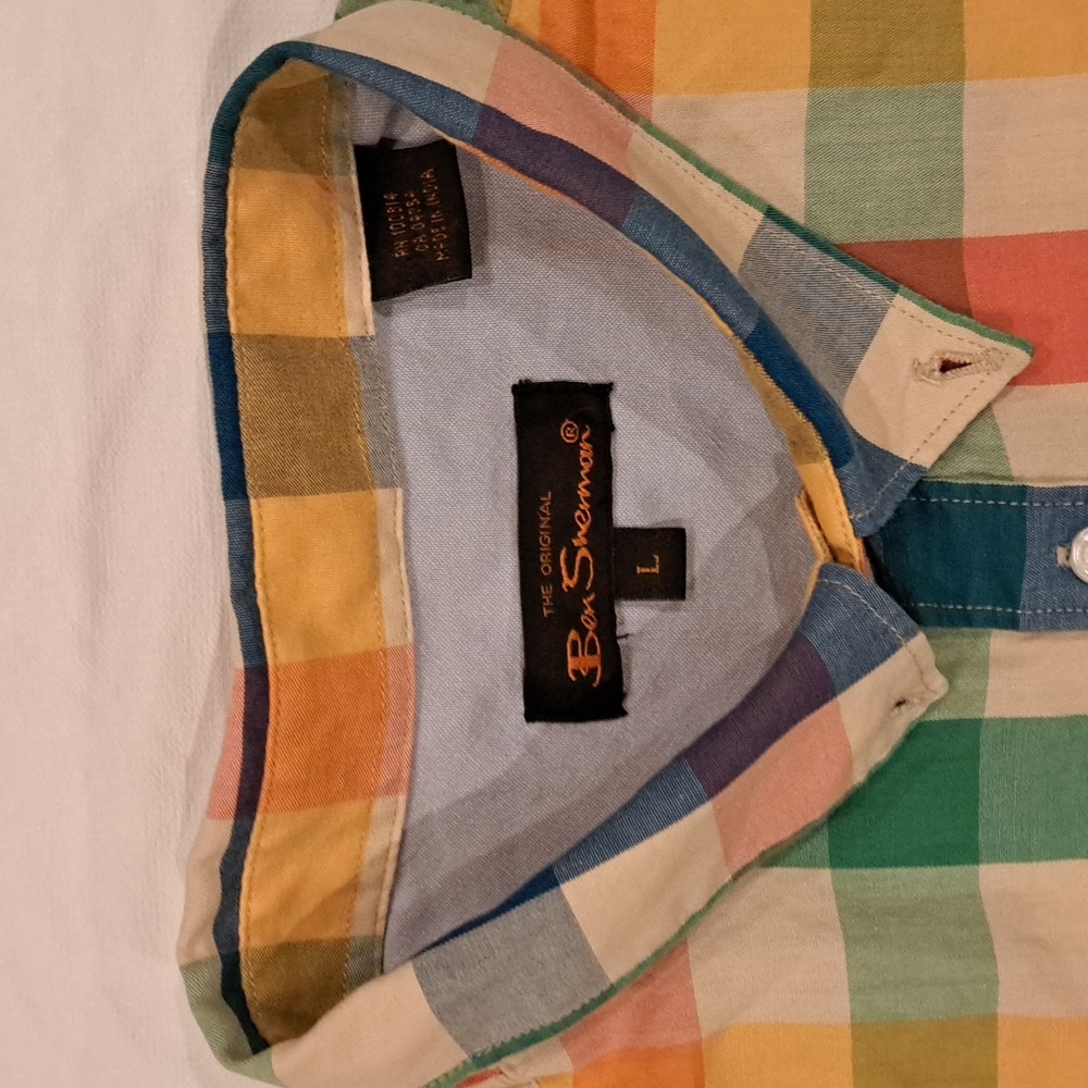 Ben Sherman, Size Large, Multicolored Plaid Patte… - image 4